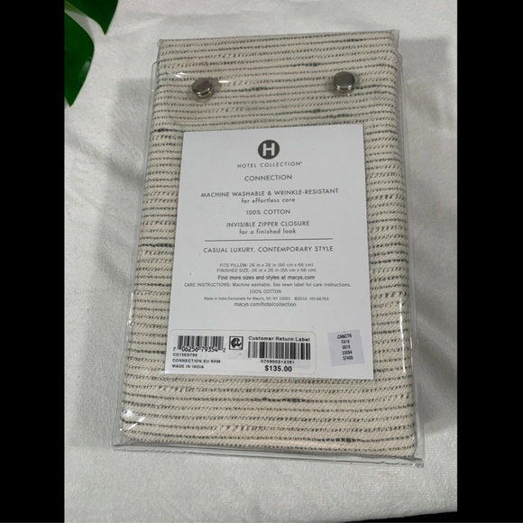 NIB $135 Hotel Collection Connections European Euro Pillow Sham - Picture 5 of 9